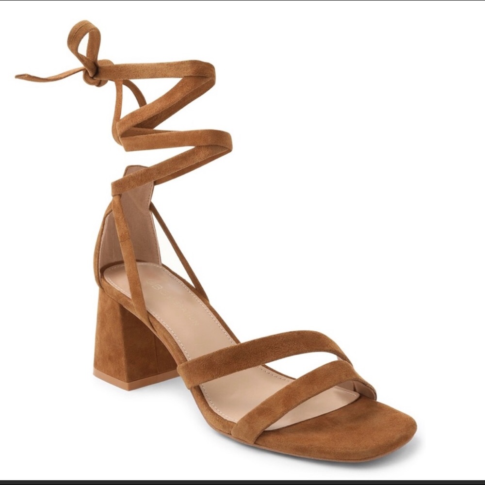 BCBGenration Debby Suede Block Heel Sandals NIB